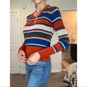 True 70s acrylic Colorblock stripe sweater